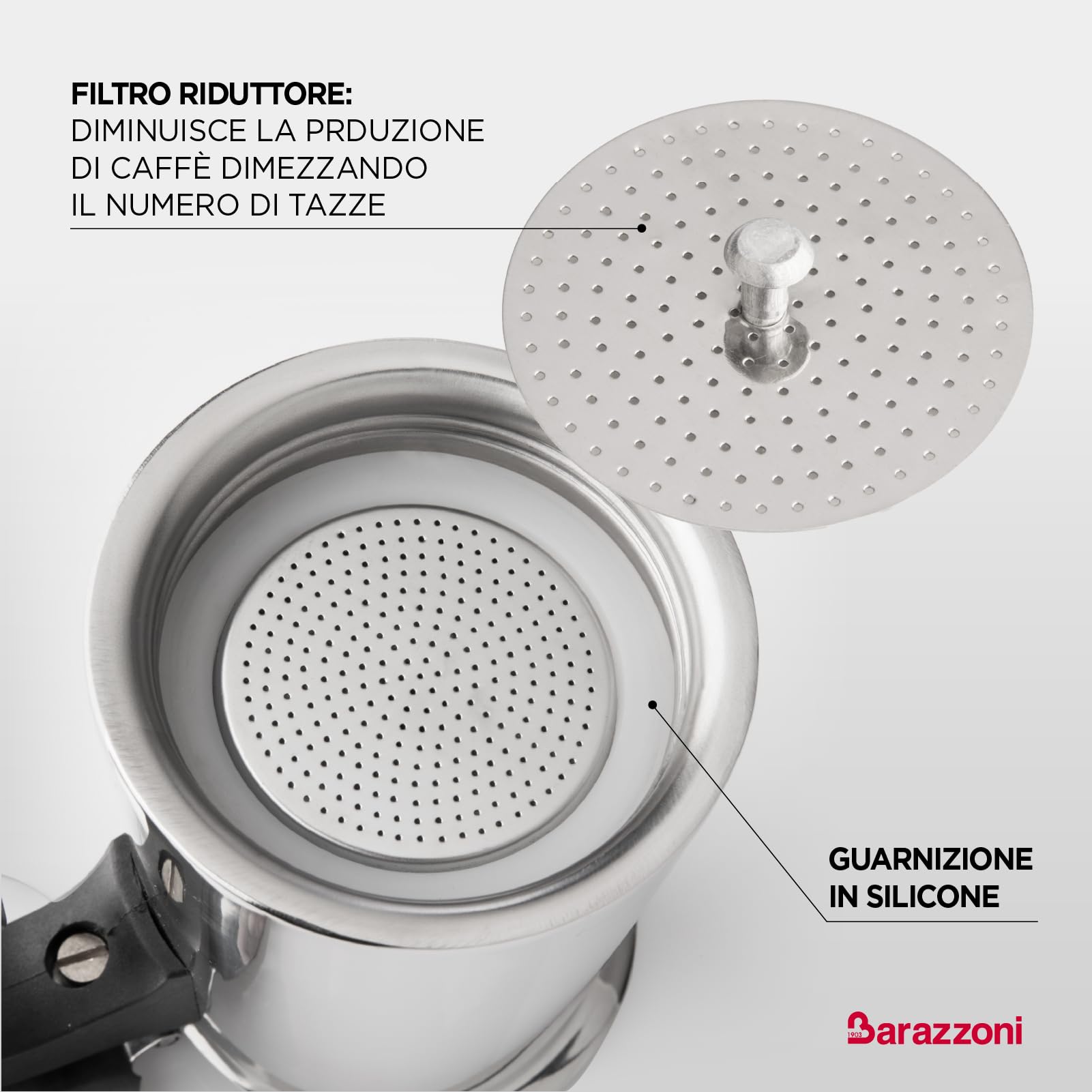 Barazzoni La Caffettiera moka inox 2 tazze induzione