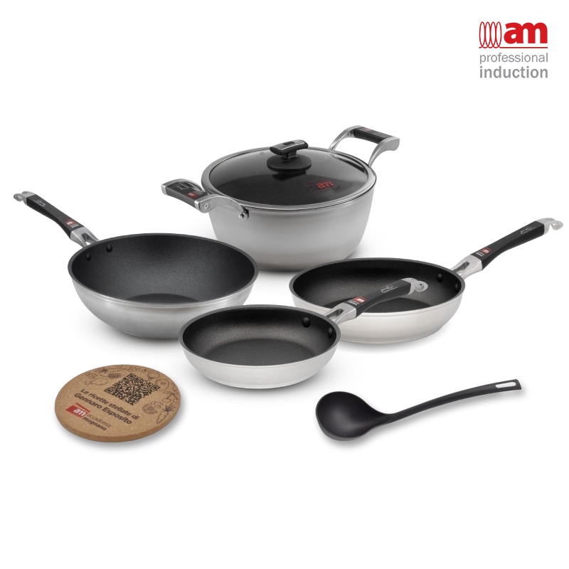 Accademia Mugnano Chef batteria pentole 6 pezzi induzione + omaggio