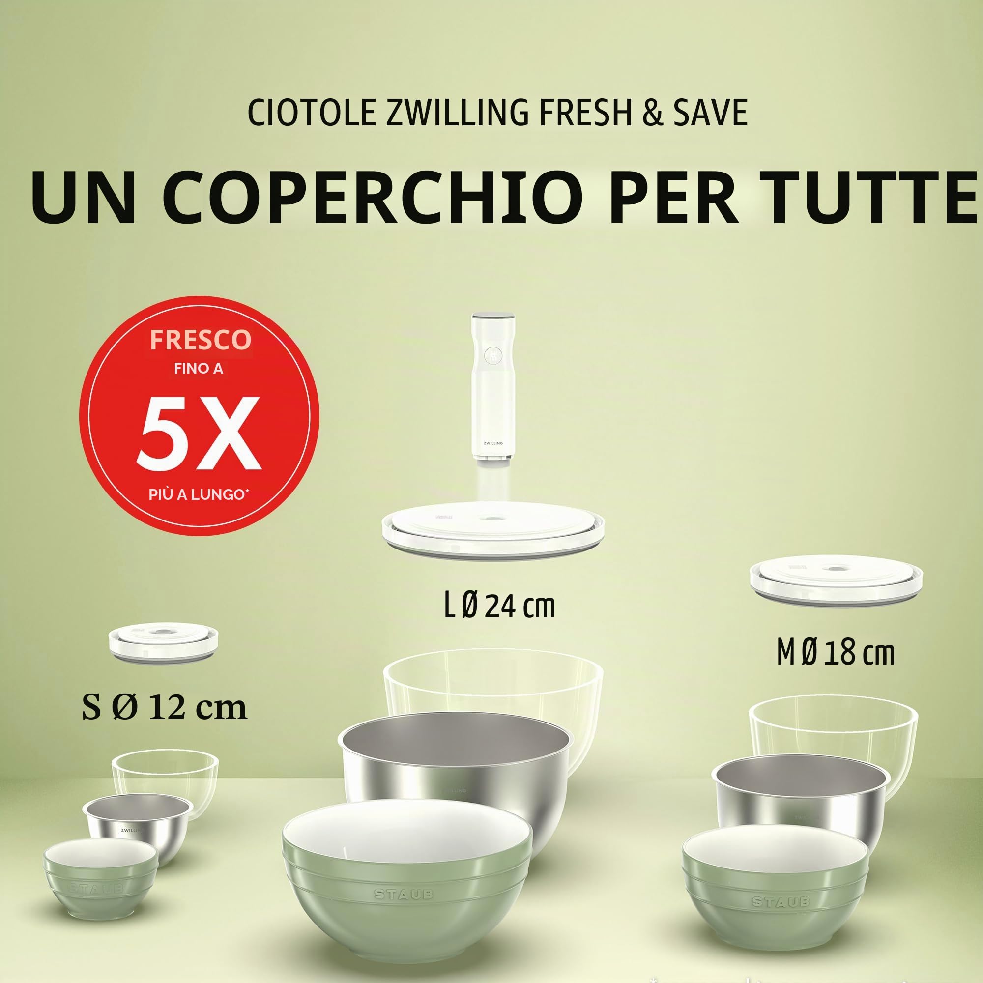 Zwilling Fresh & Save Set 3 Ciotole Vetro Sottovuoto