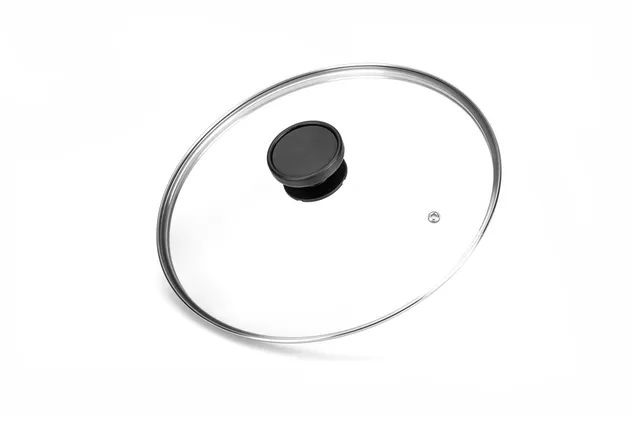 ALLUFLON Coperchio Vetro Bordo Inox 24 cm con Valvola