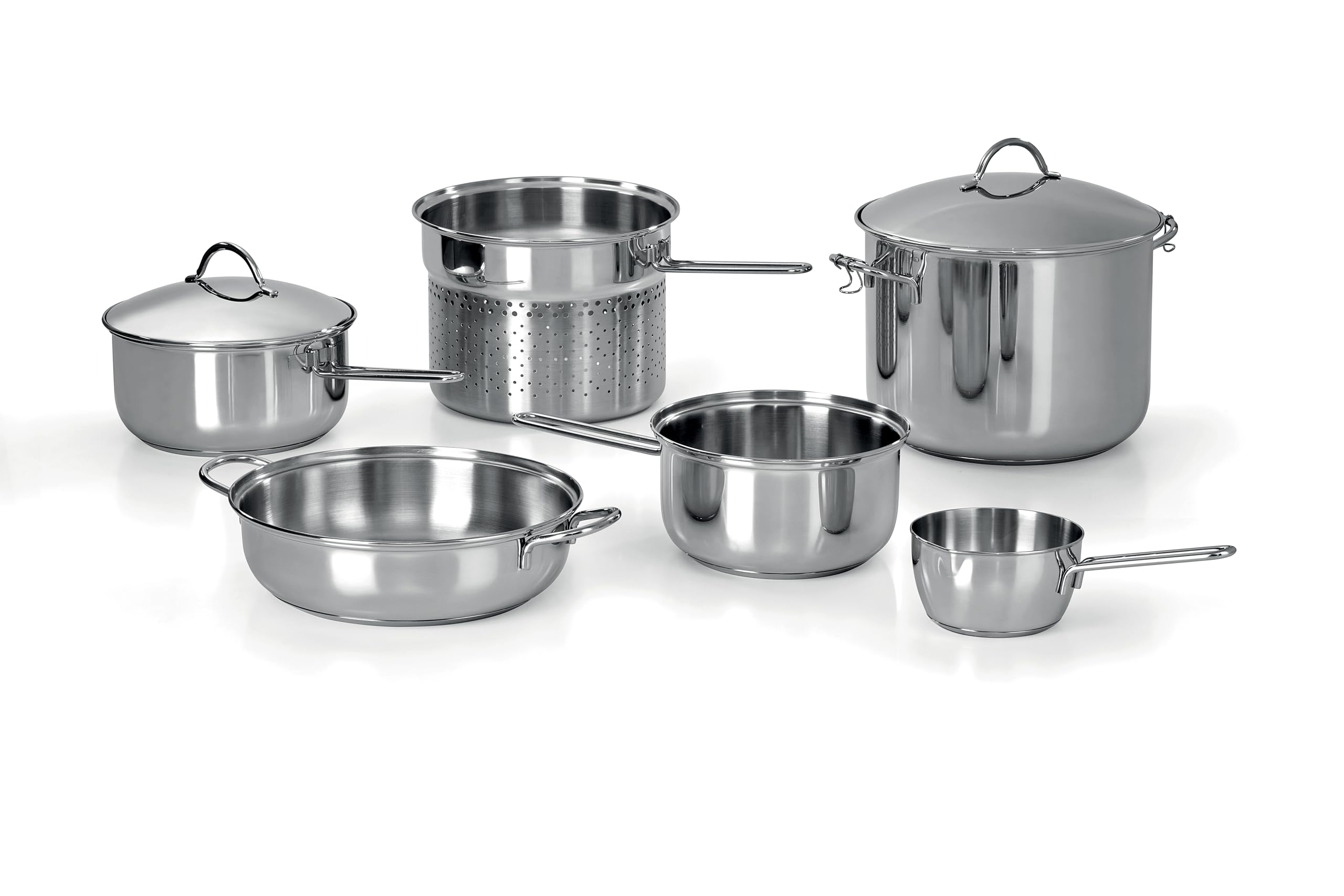 Barazzoni Camping Set 8 Pezzi Batteria Pentole Inox 18/10