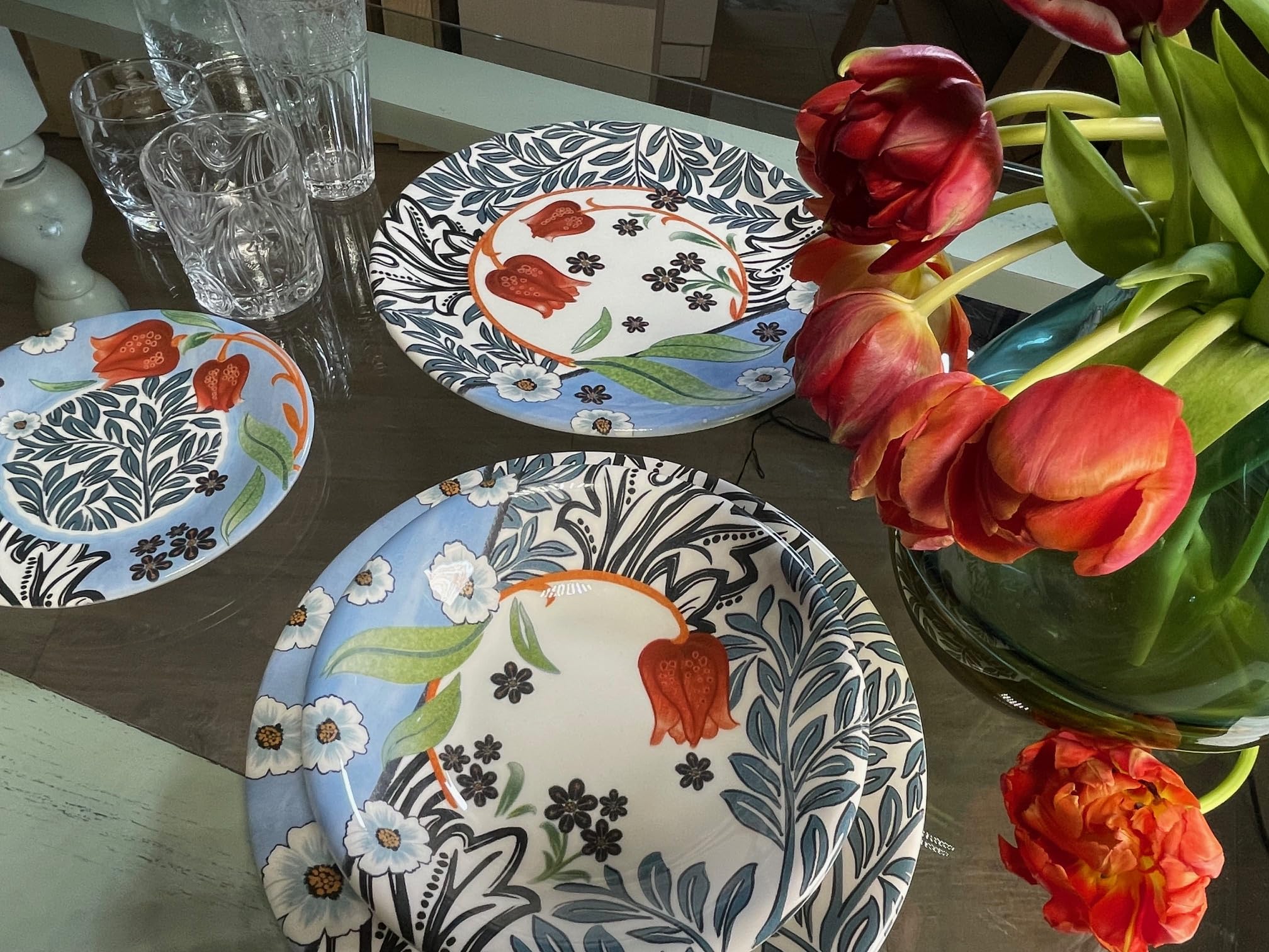 Wald Tavola piatti piani 6 pz ceramica Tulipano