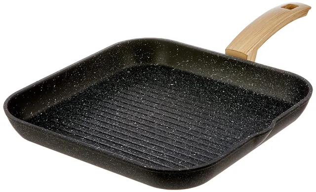 Alluflon Etnea Wood bistecchiera 28 cm antiaderente nera