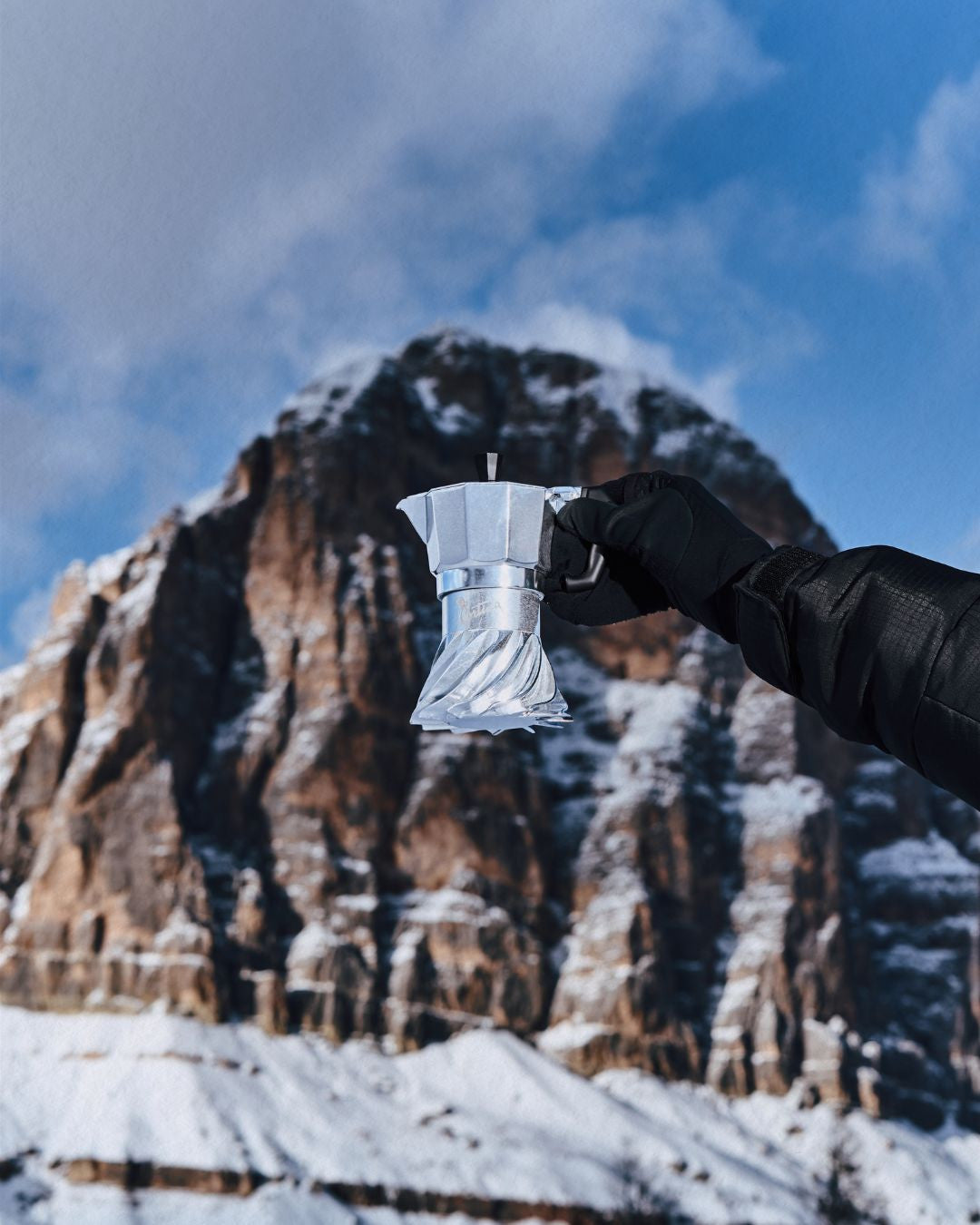 Turbo Moka 3 tazze Cortina d'Ampezzo moka alluminio incisione