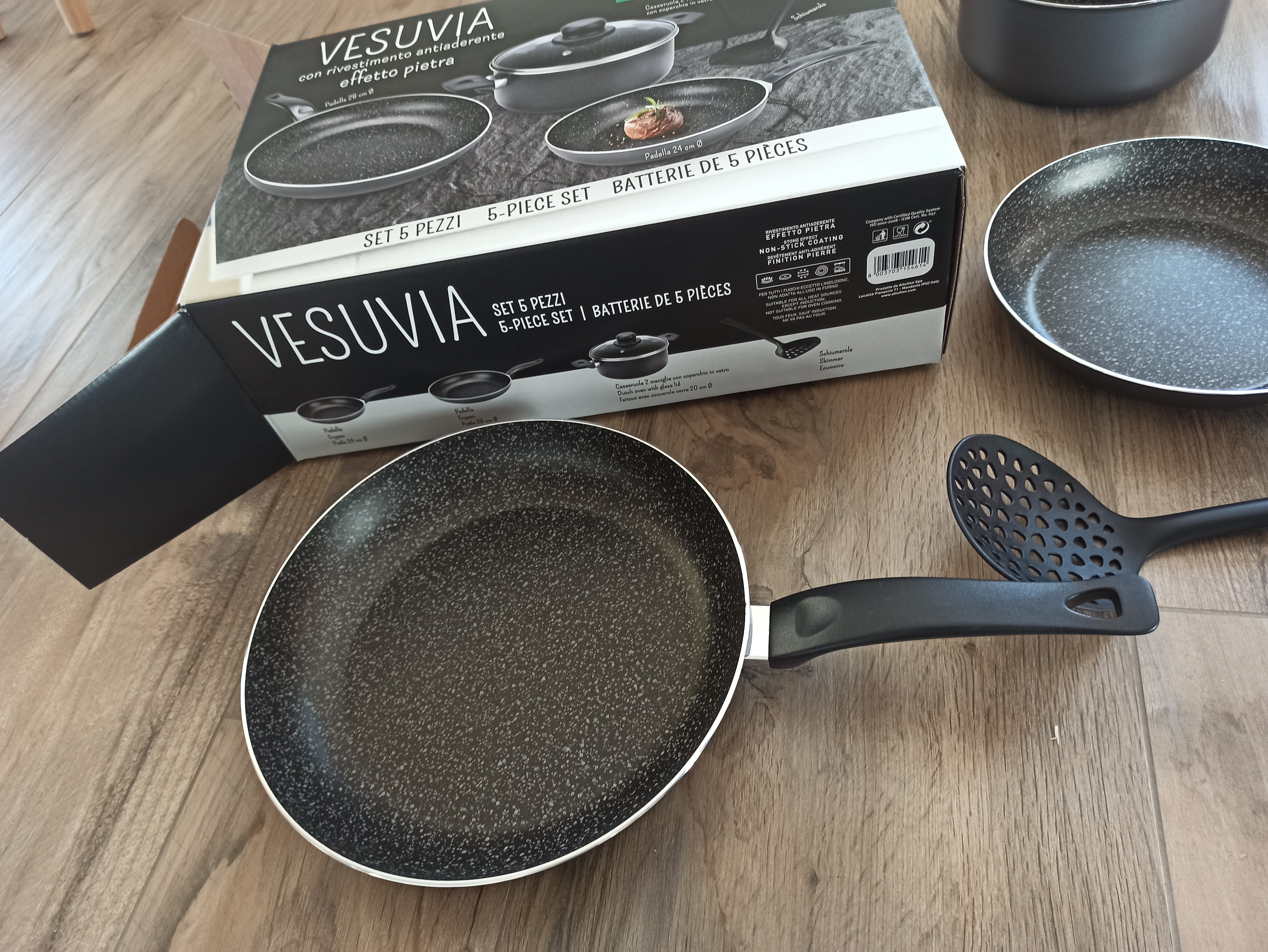 Alluflon Vesuvia batteria 5 pezzi padelle alluminio