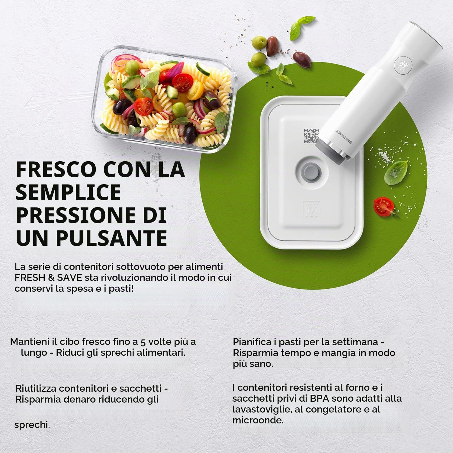 Zwilling Fresh & Save kit sottovuoto 6 pezzi riutilizzabile
