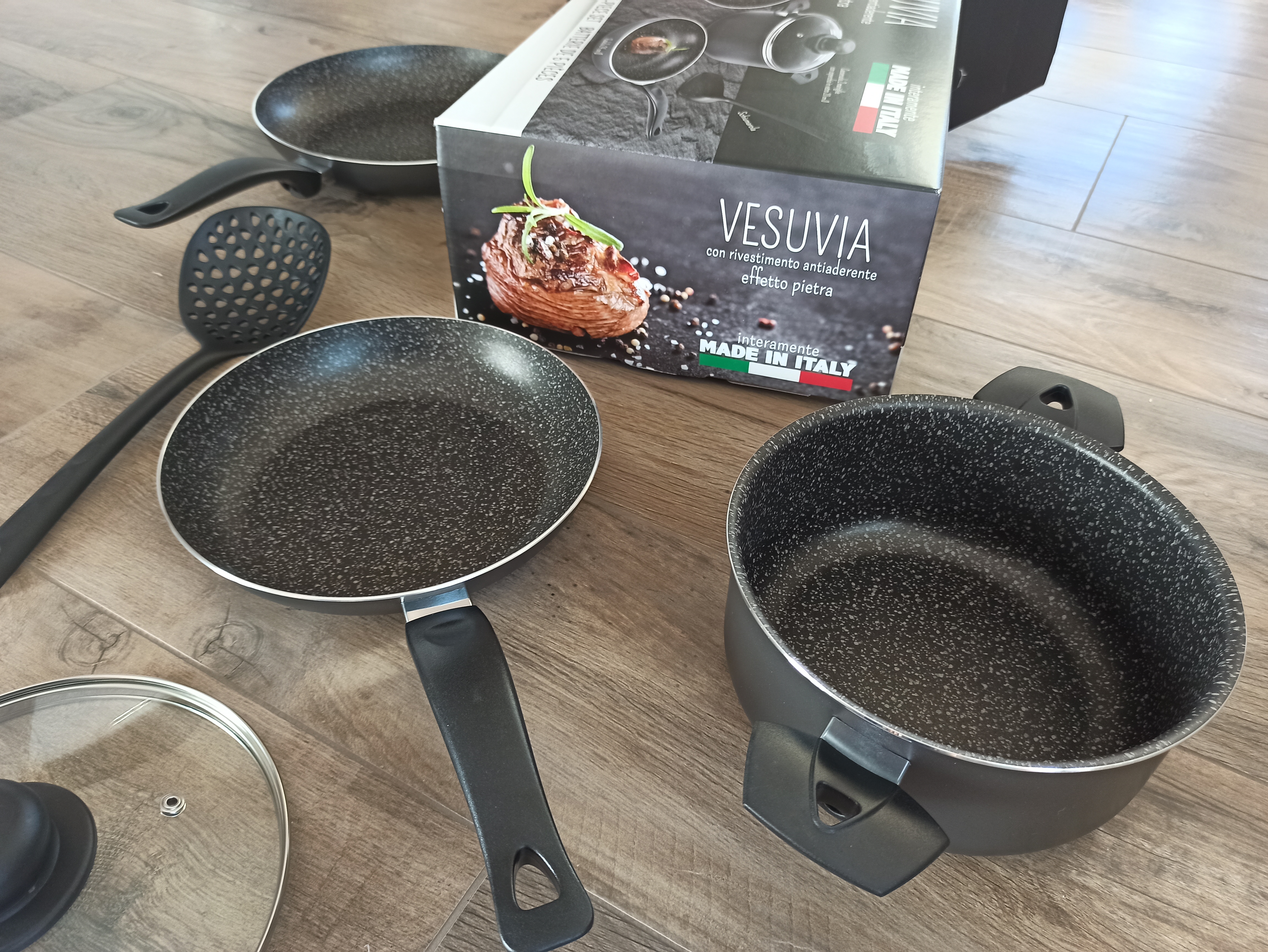 Alluflon Vesuvia batteria 5 pezzi padelle alluminio