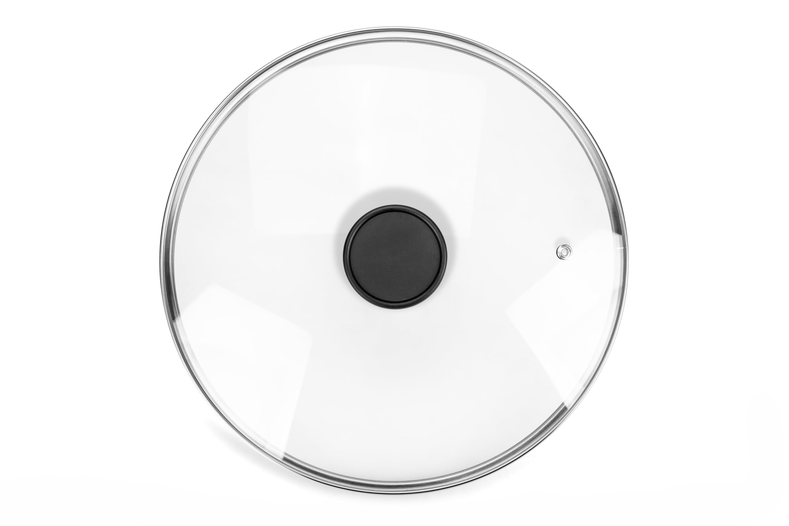 ALLUFLON Coperchio Vetro Bordo Inox 24 cm con Valvola