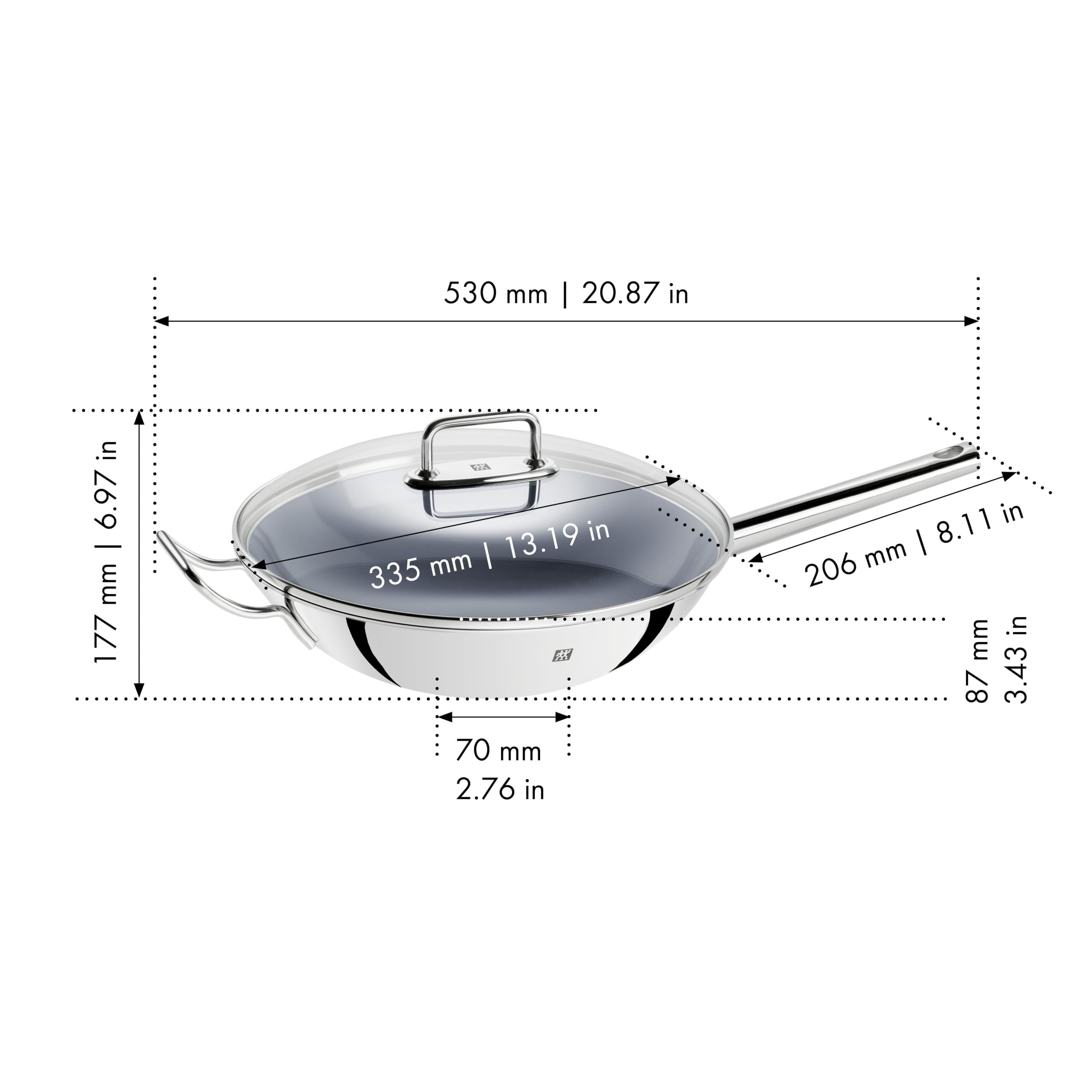 Zwilling Plus 40992-032 wok acciaio 32 cm con coperchio
