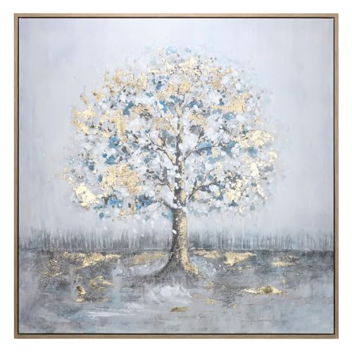 Wald Voilà Albero Quadro da Parete 100x100 cm Foglia Oro