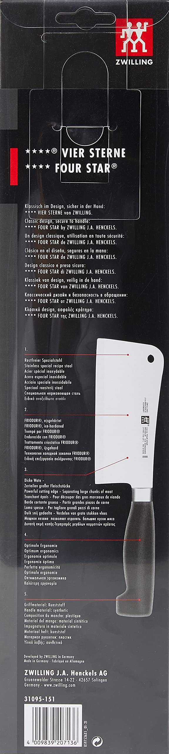 Zwilling Four Star Mannaia 31095-151 acciaio forgiato