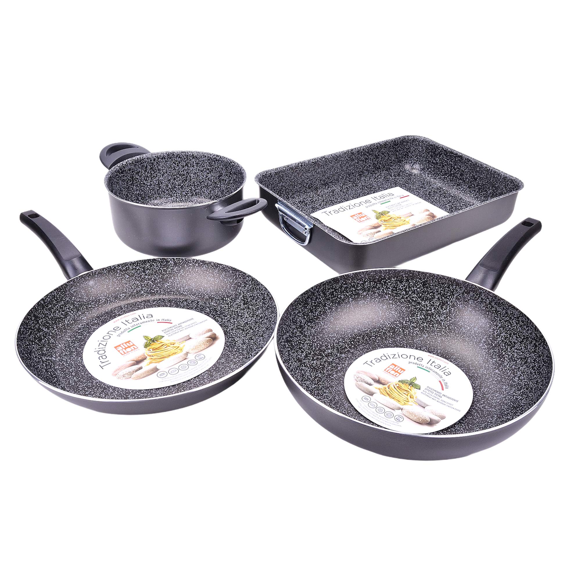 ALLUFLON Tradizione Italia Pentola 22 cm Nero Alluminio