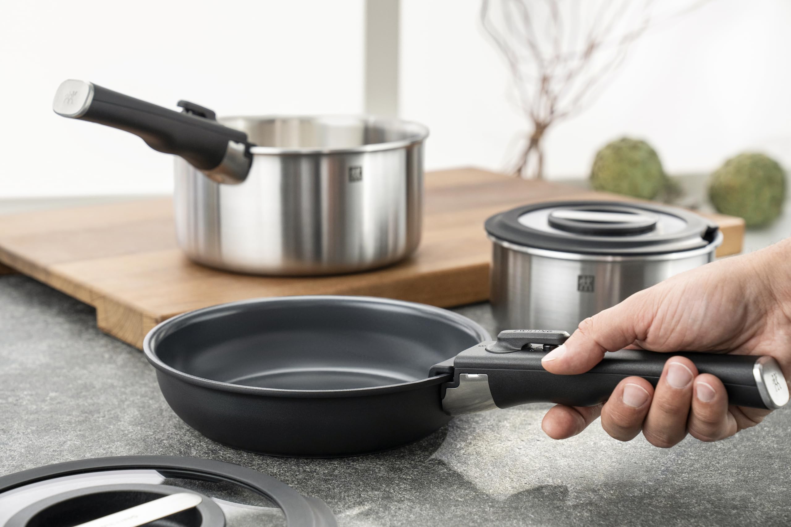 Zwilling Unlock Set 4 Padelle 20-28 cm Ceramica Nero
