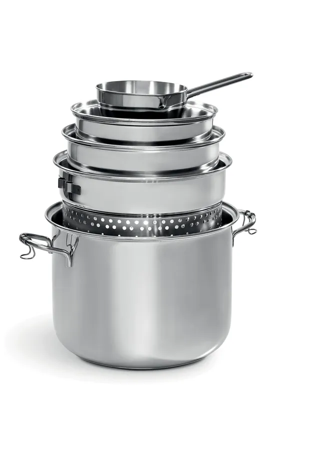 Barazzoni Camping Set 8 Pezzi Batteria Pentole Inox 18/10