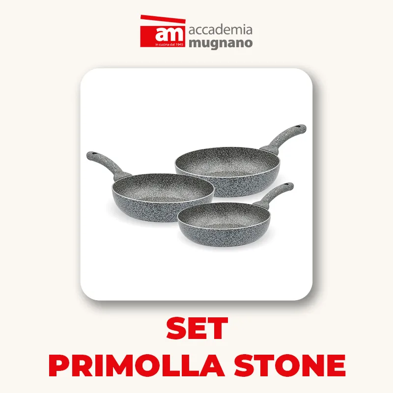 Primolla Stone Tris padelle 20/24/28 cm effetto pietra 3 pezzi