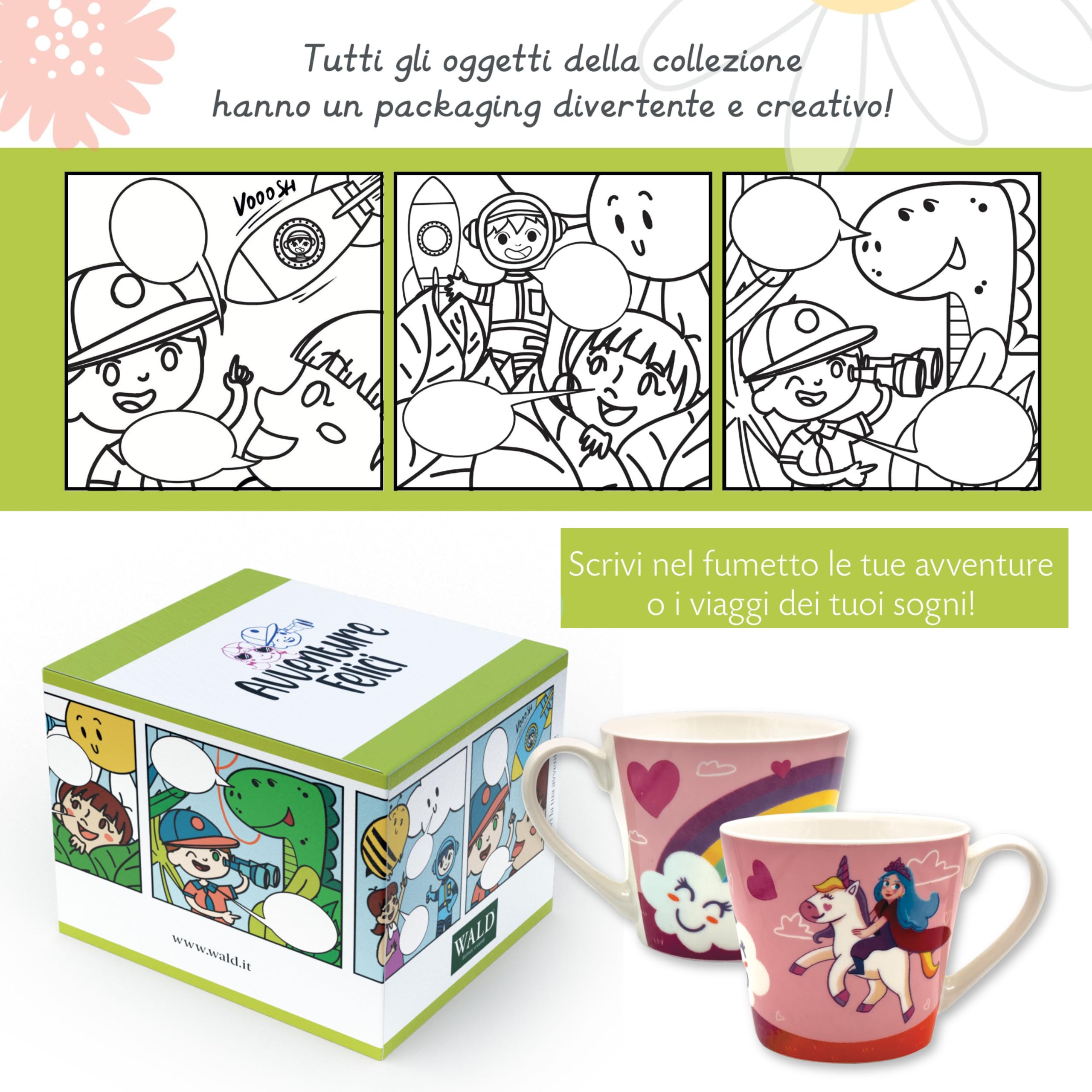 Wald Junior Avventure Felici tazza 37 cl Unicorno porcellana