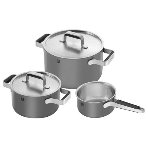ZWILLING Set Pentole 3 Pezzi Acciaio Inox Grigio Induzione
