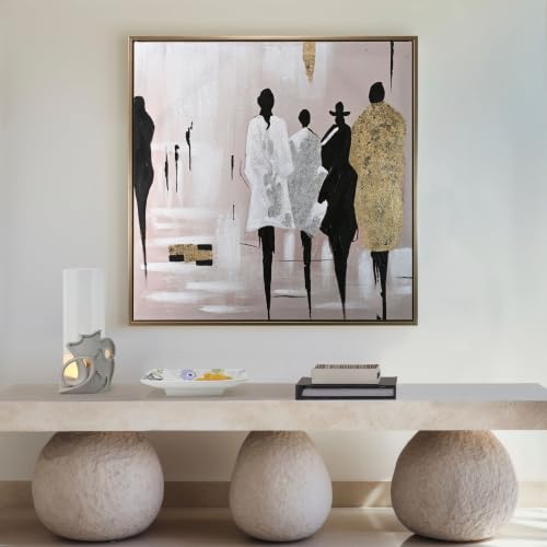 Wald Voilà quadro 80x80 Persone foglia oro con cornice