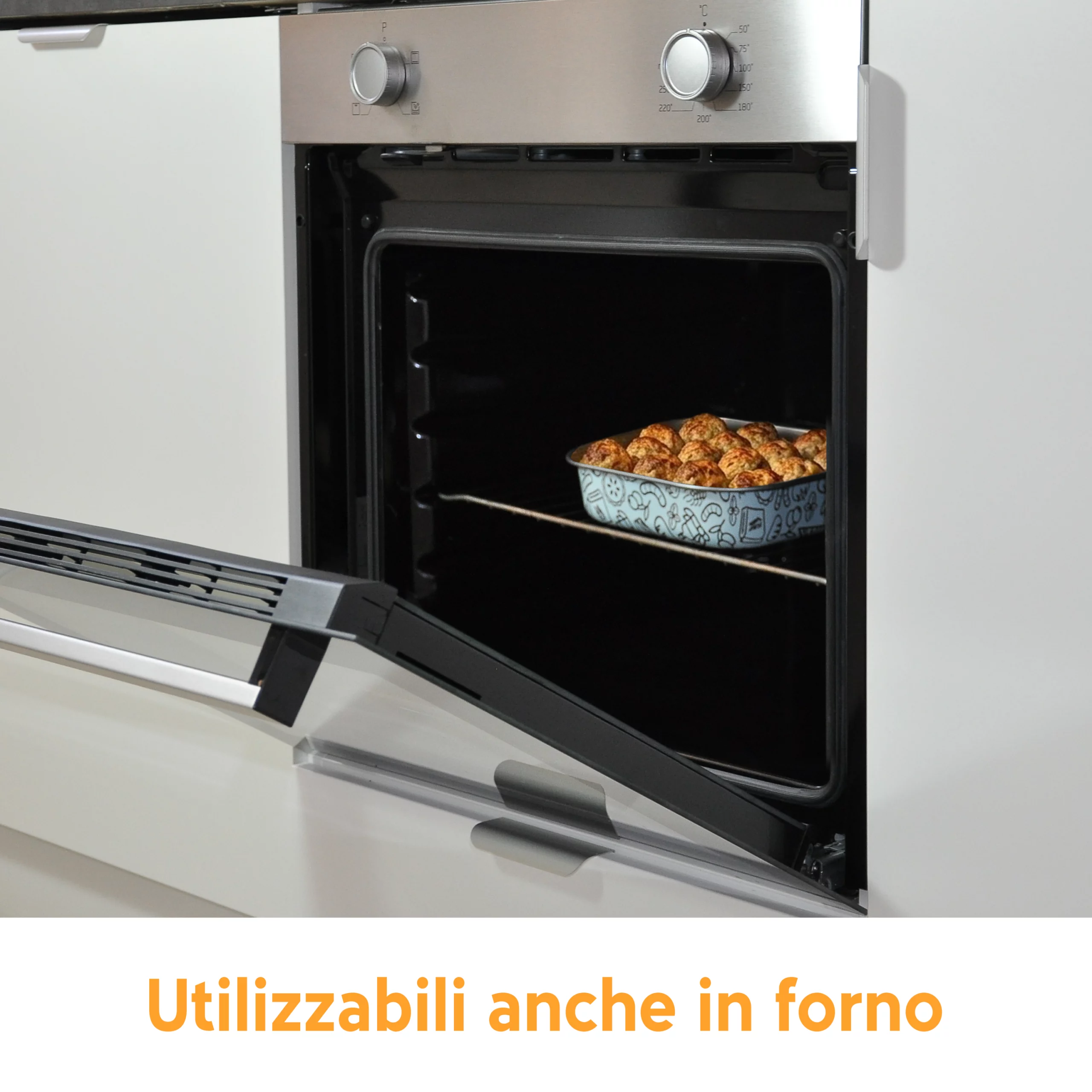 Accademia Mugnano AirFry set 2 teglie quadrate azzurra+crema