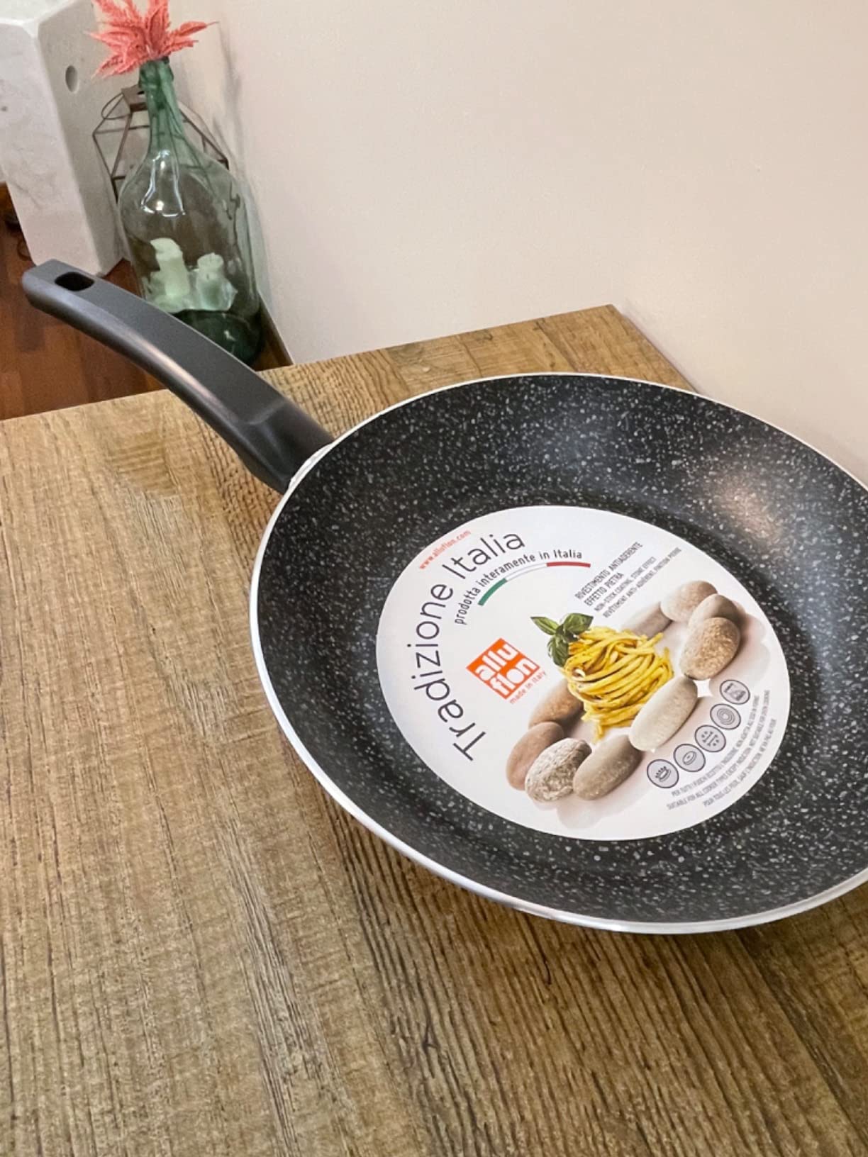 ALLUFLON Tradizione Italia Set Padelle 24-28 cm Antiaderenti Pietra