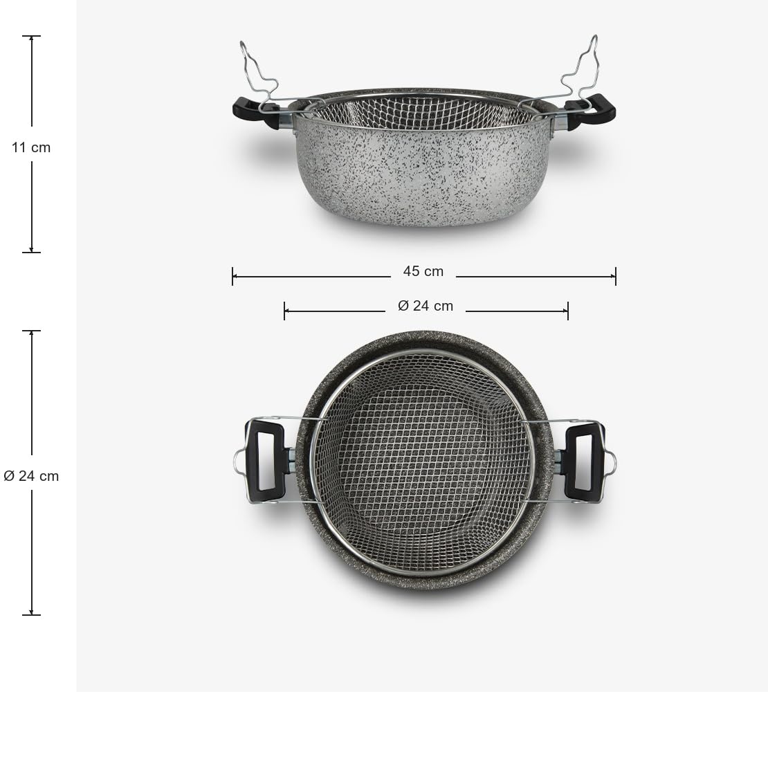 Mamù Janet 2.0 friggitrice alluminio antiaderente 24 cm
