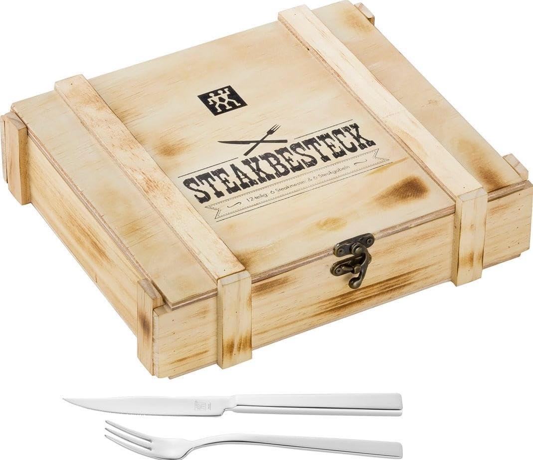 Zwilling posate bistecca 12 pezzi acciaio inox lama seghettata