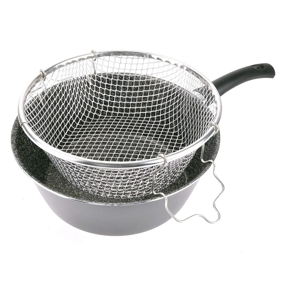 Alluflon Tradizione Italia friggitrice con cestello 24 cm nera