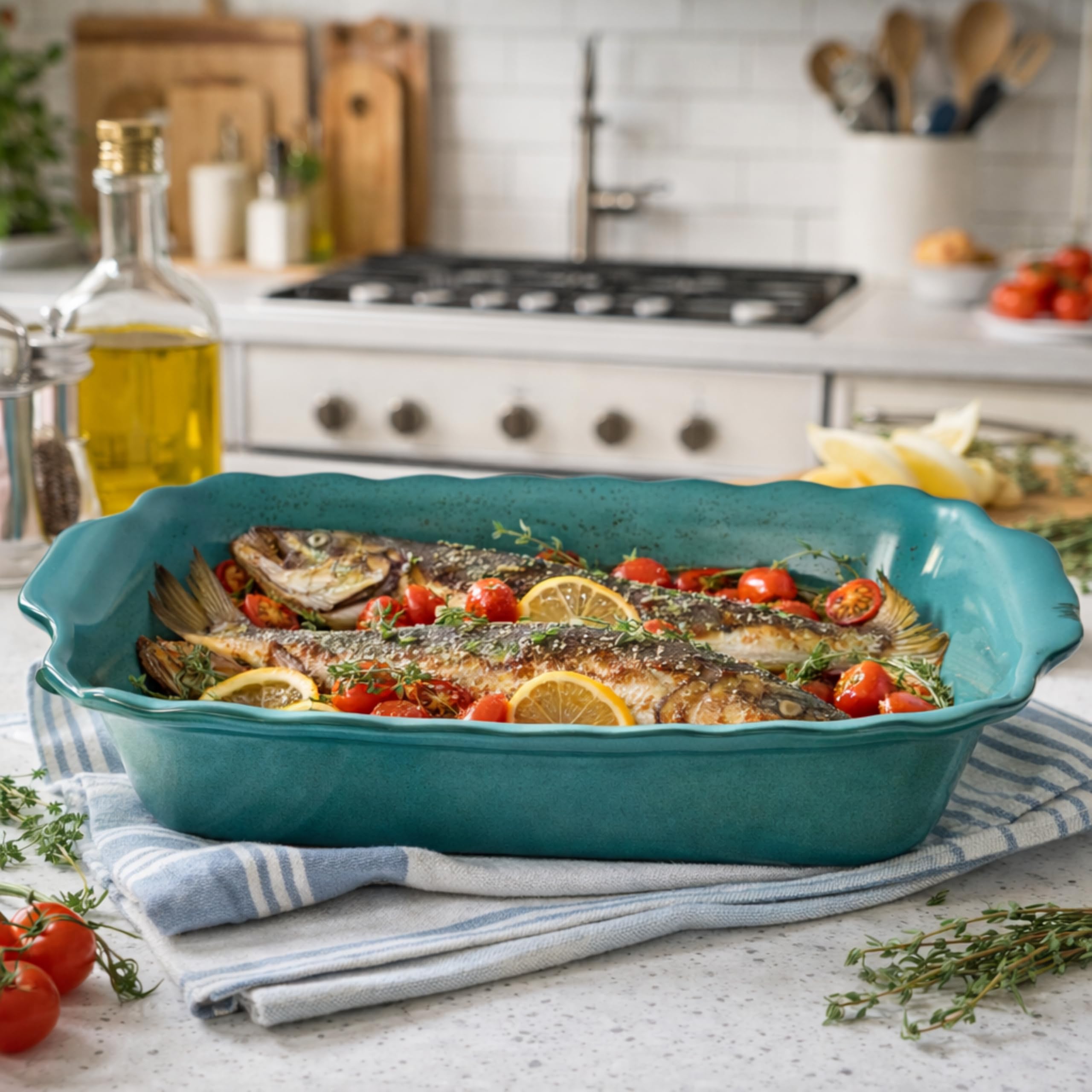 Wald Cottura terrina quadrata ceramica bianca 26 cm forno