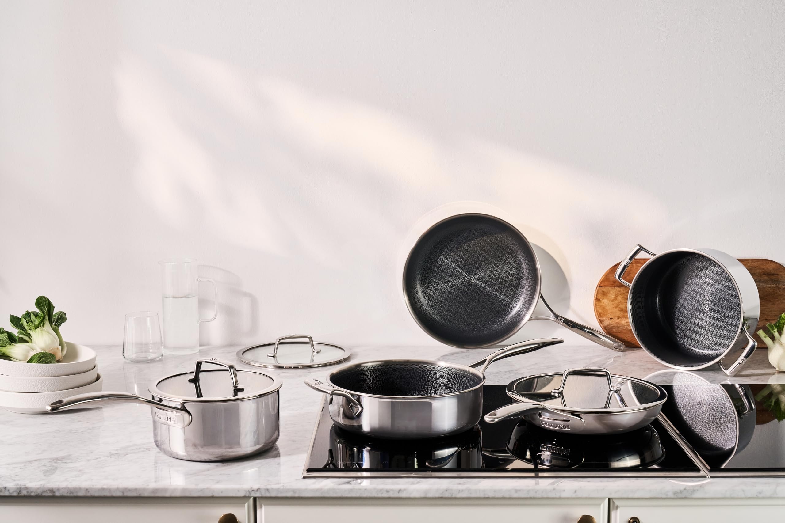 ZWILLING Peak Wok 30 cm Ceramica Ibrida con Coperchio Vetro