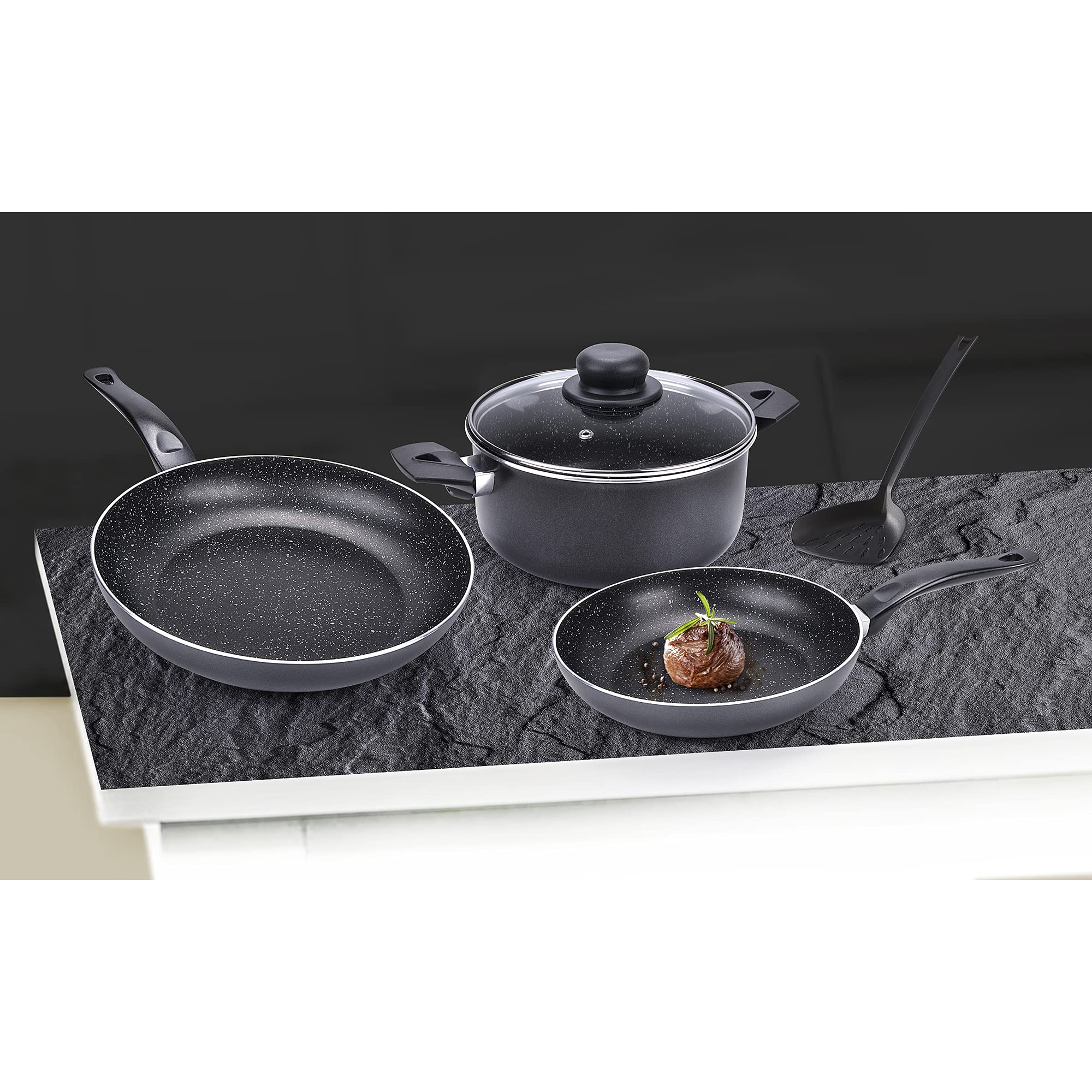 Alluflon Vesuvia batteria 5 pezzi padelle alluminio
