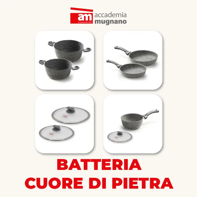 Accademia Mugnano Cuore di Pietra Batteria 8 Pezzi Pietra