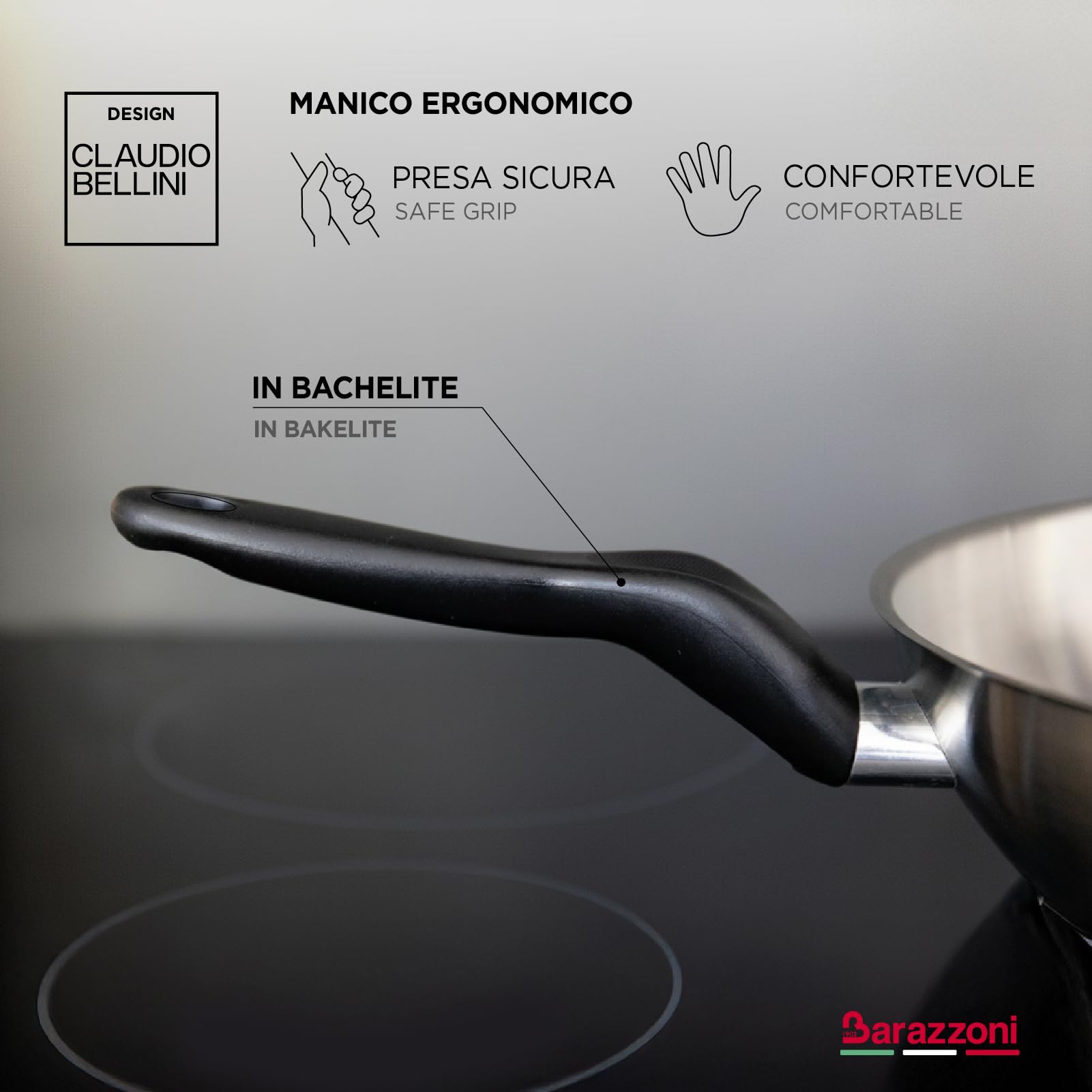 Barazzoni Le Inoxidabili Saltapasta Wok 28 cm 3,7 L Inox Induzione