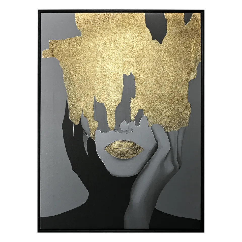 Wald Voilà quadro 60x80 Donna foglia oro con cornice
