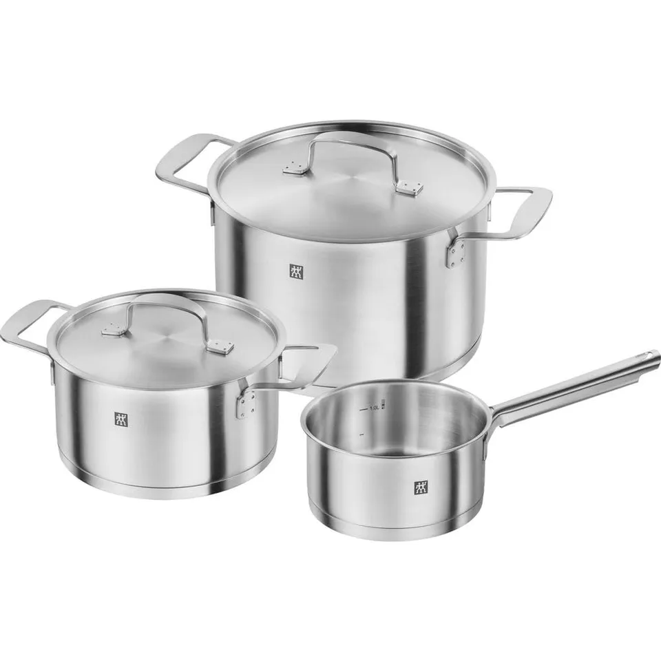 ZWILLING Base 66380 Set Pentole 3 Pezzi Acciaio Induzione