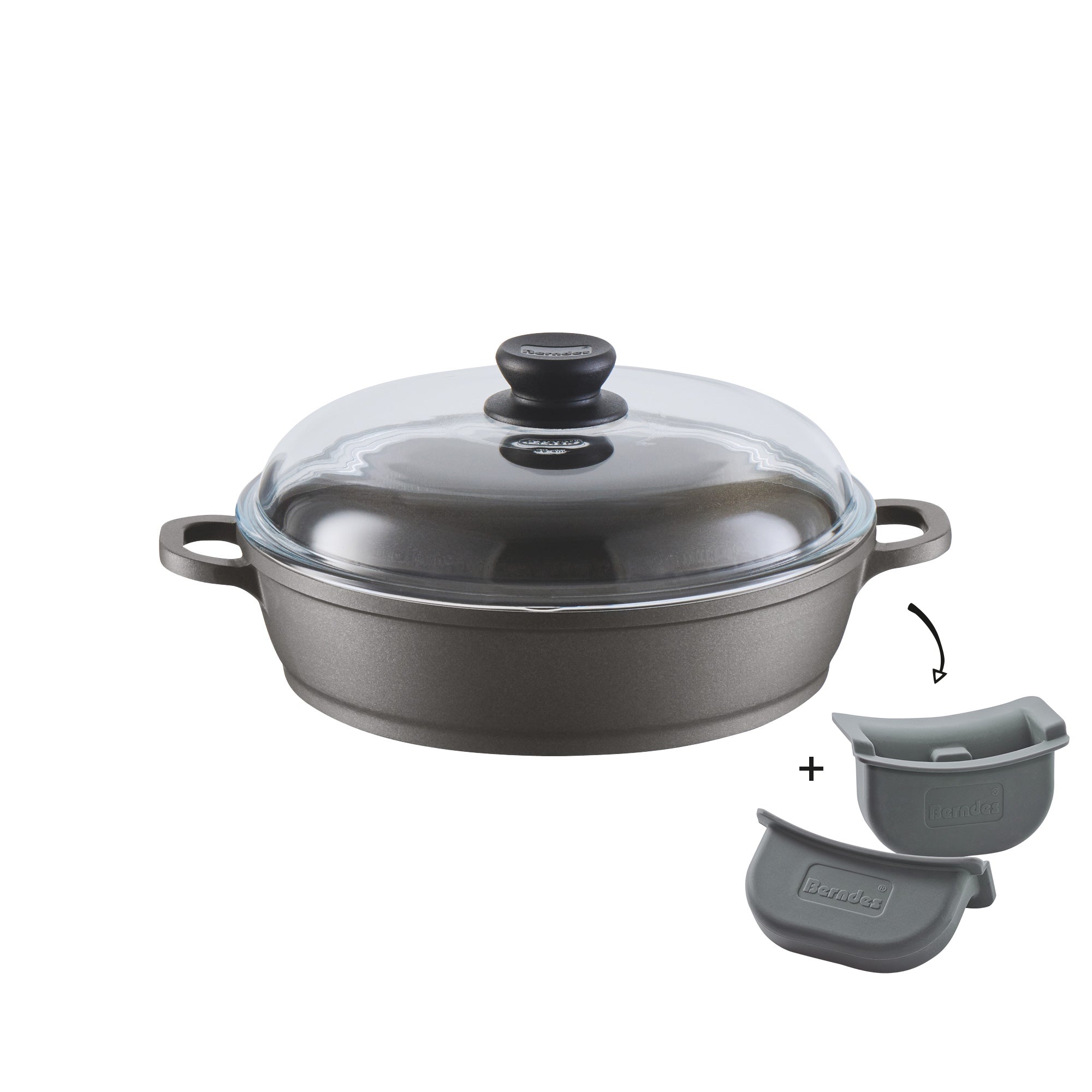 Berndes Bonanza Induction Padella 28 cm Grigio Coperchio