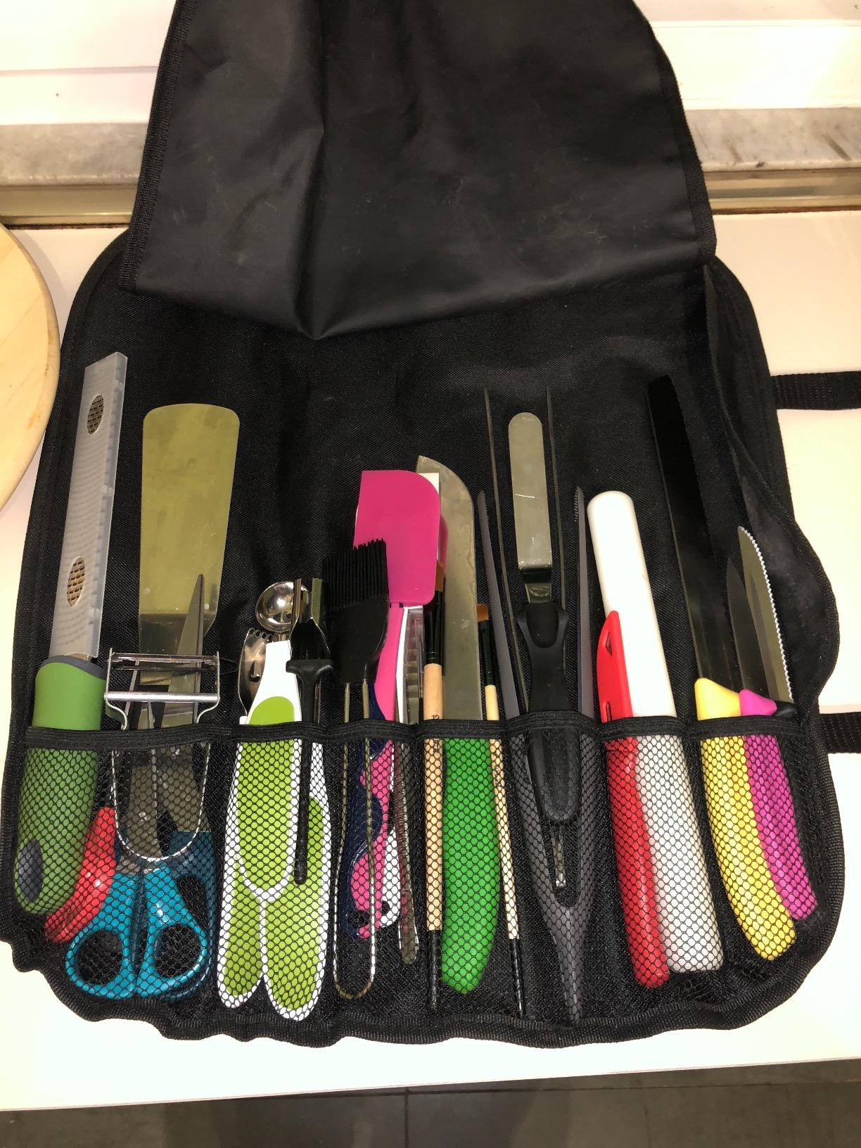 Zwilling Borsa arrotolabile 7 scomparti nero per coltelli