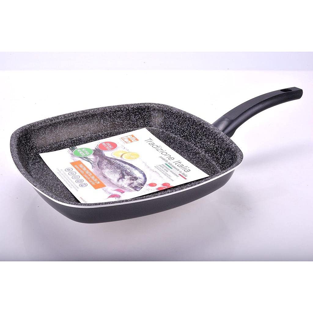 Alluflon Tradizione Italia pescera 28 cm nera effetto pietra