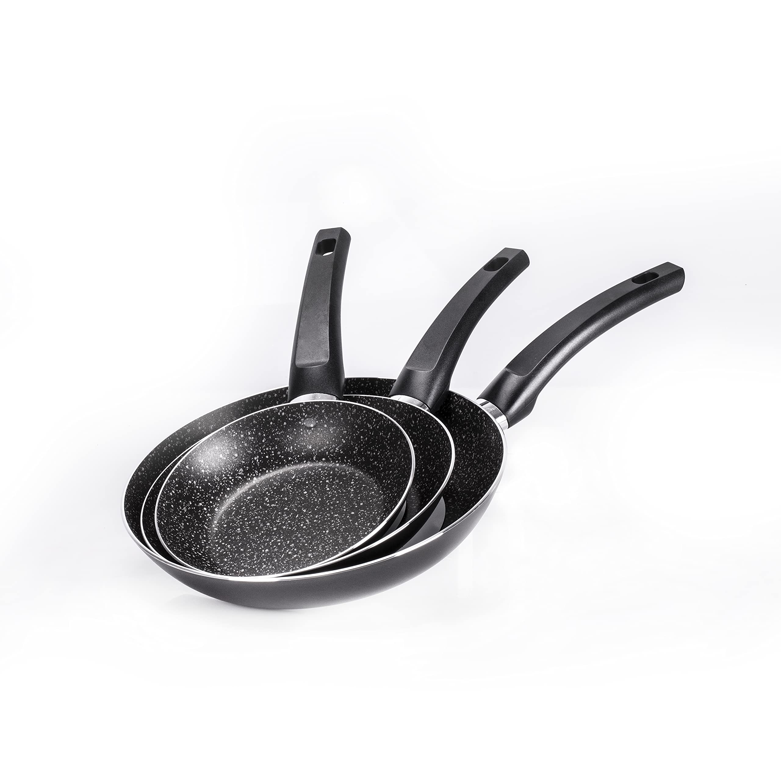ALLUFLON Tradizione Italia Set Padelle 24-28 cm Antiaderenti Pietra