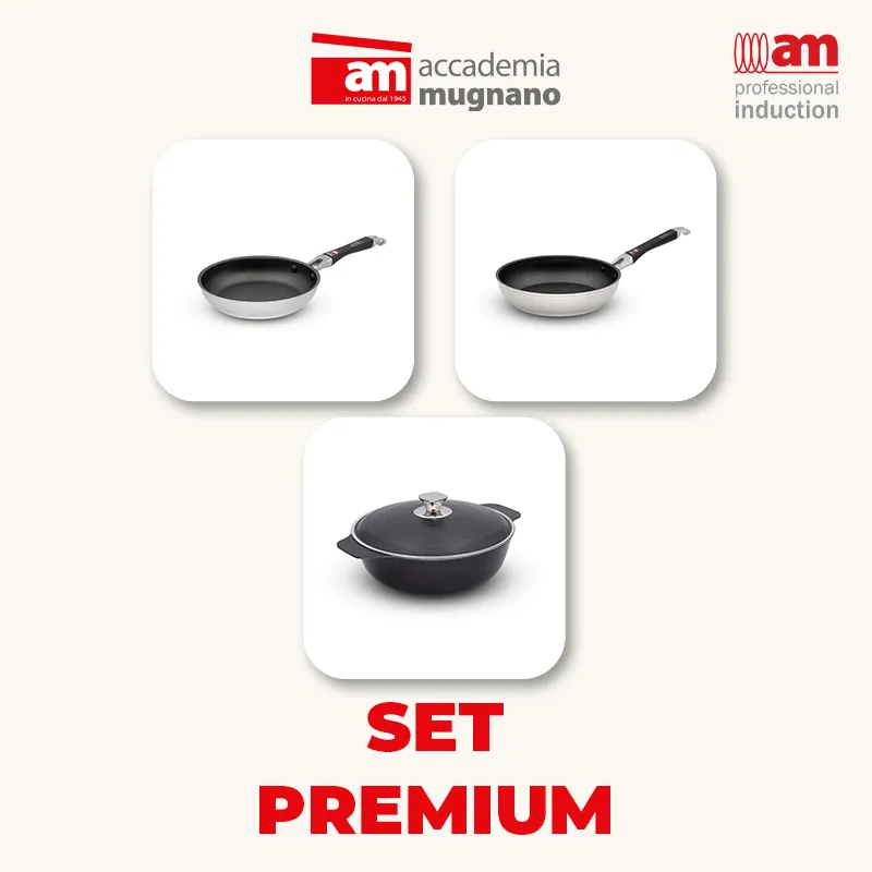 Accademia Mugnano Cocò set padelle chef 24+28 e cocotte 24