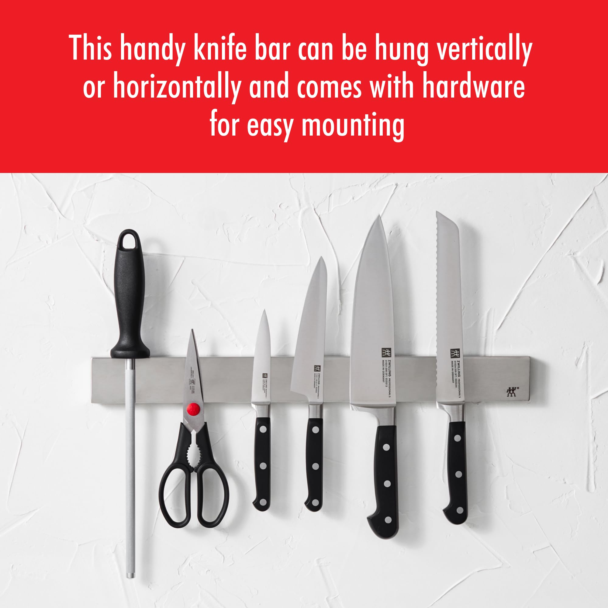 ZWILLING Pro set 7 coltelli con barra magnetica 44,5 cm acciaio