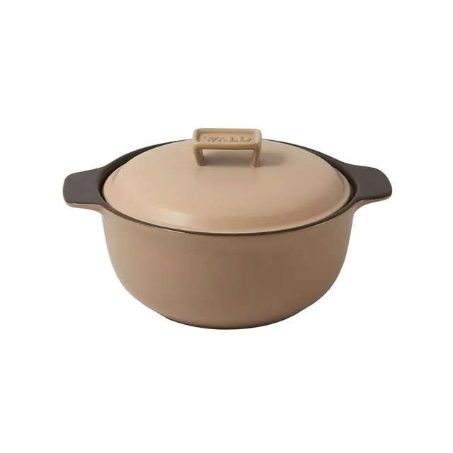 Wald Cottura pentola media ceramica tortora 250 cl coperchio