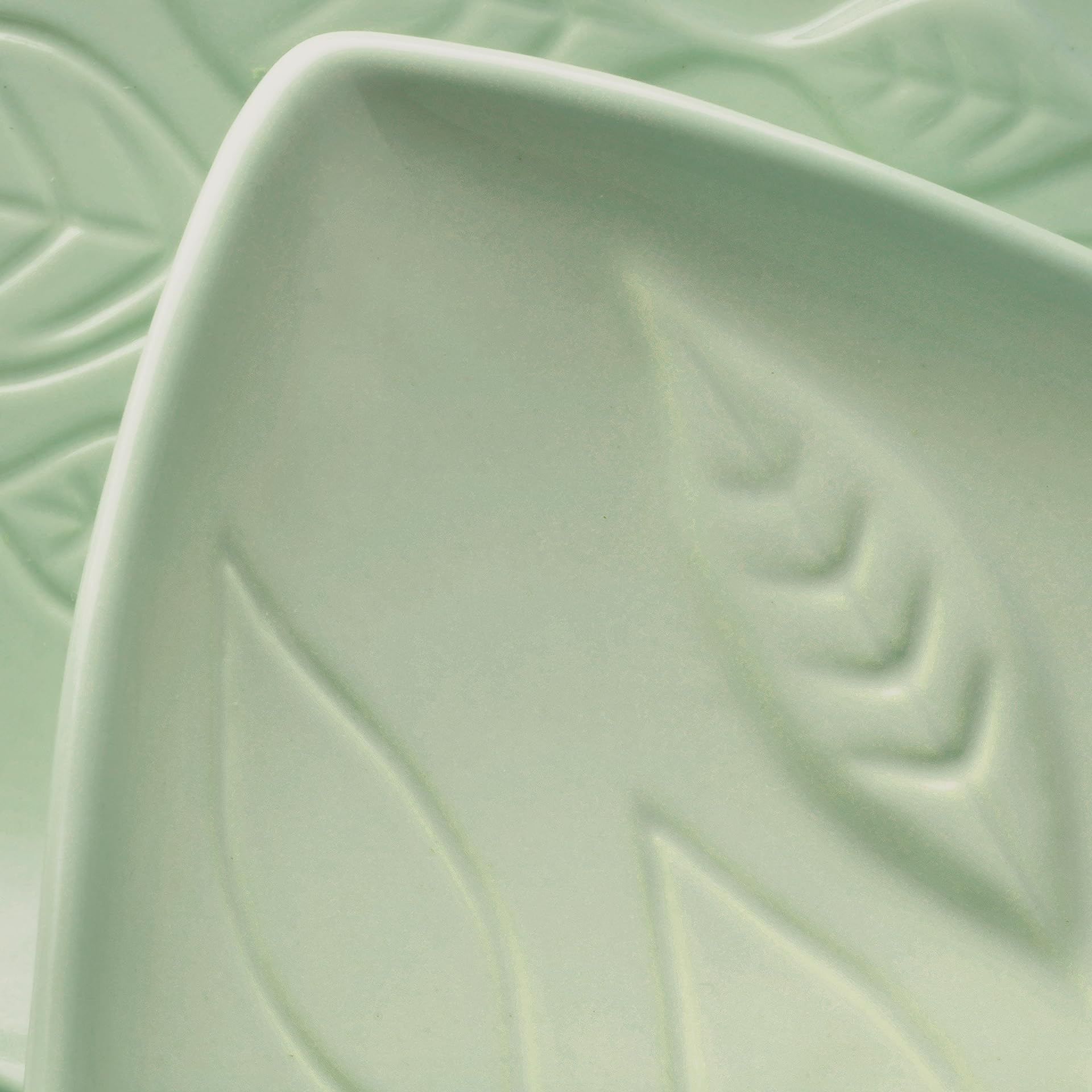 Wald Domus foglia svuotatasche ceramica 33 cm verde oliva