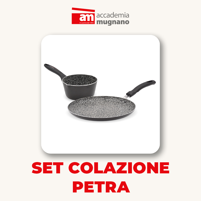 Accademia Mugnano Petra set prima colazione padelle pietra