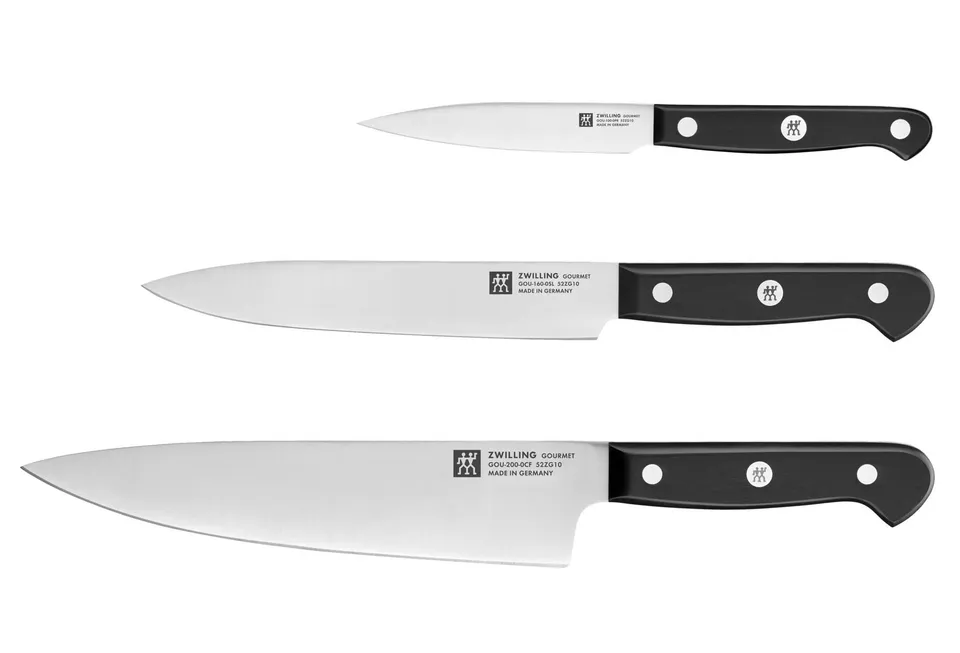 Zwilling Gourmet set 3 coltelli cucina acciaio inox 20/16/10 cm