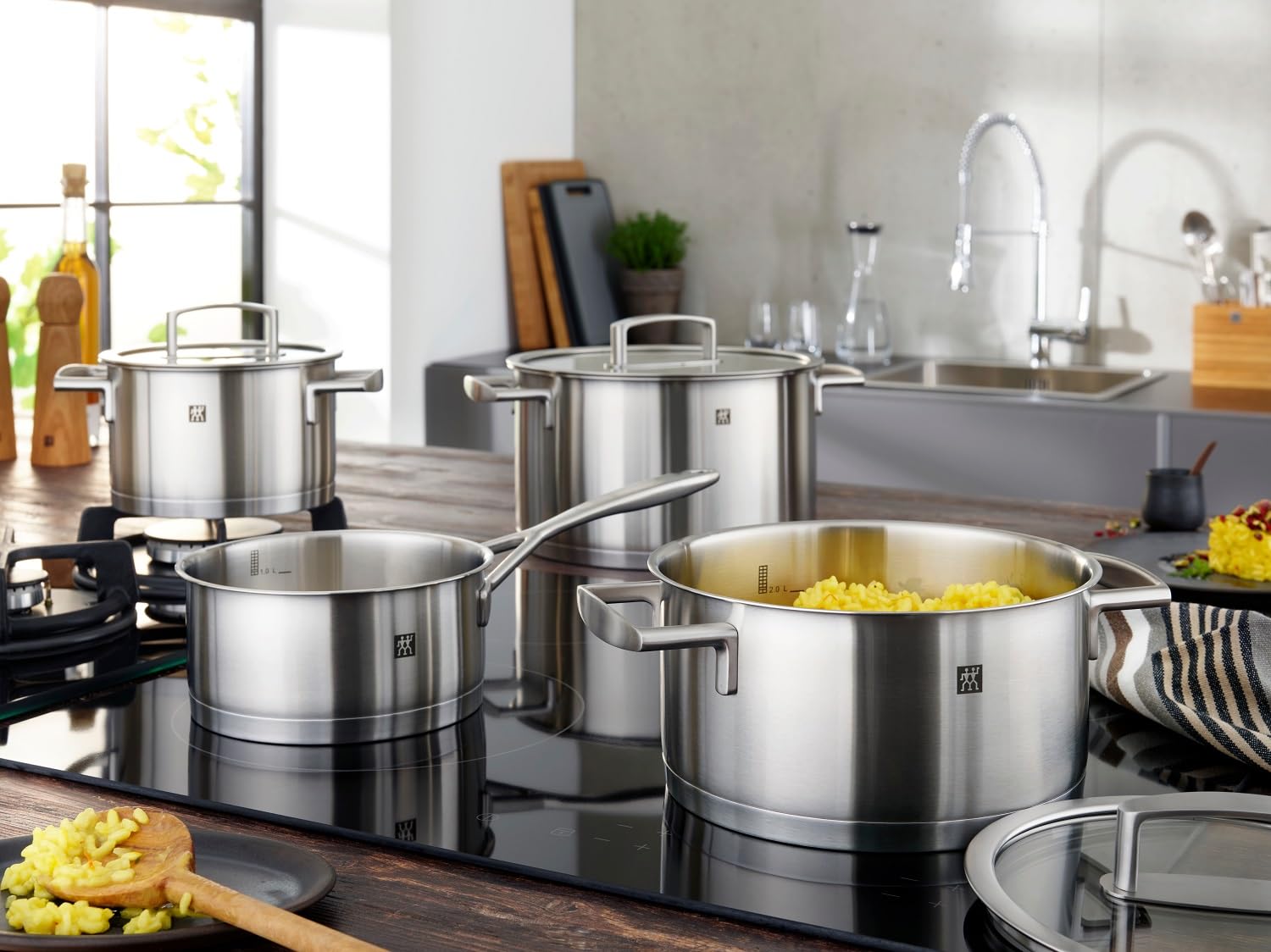 Zwilling Vitality batteria pentole inox 5 pezzi vetro
