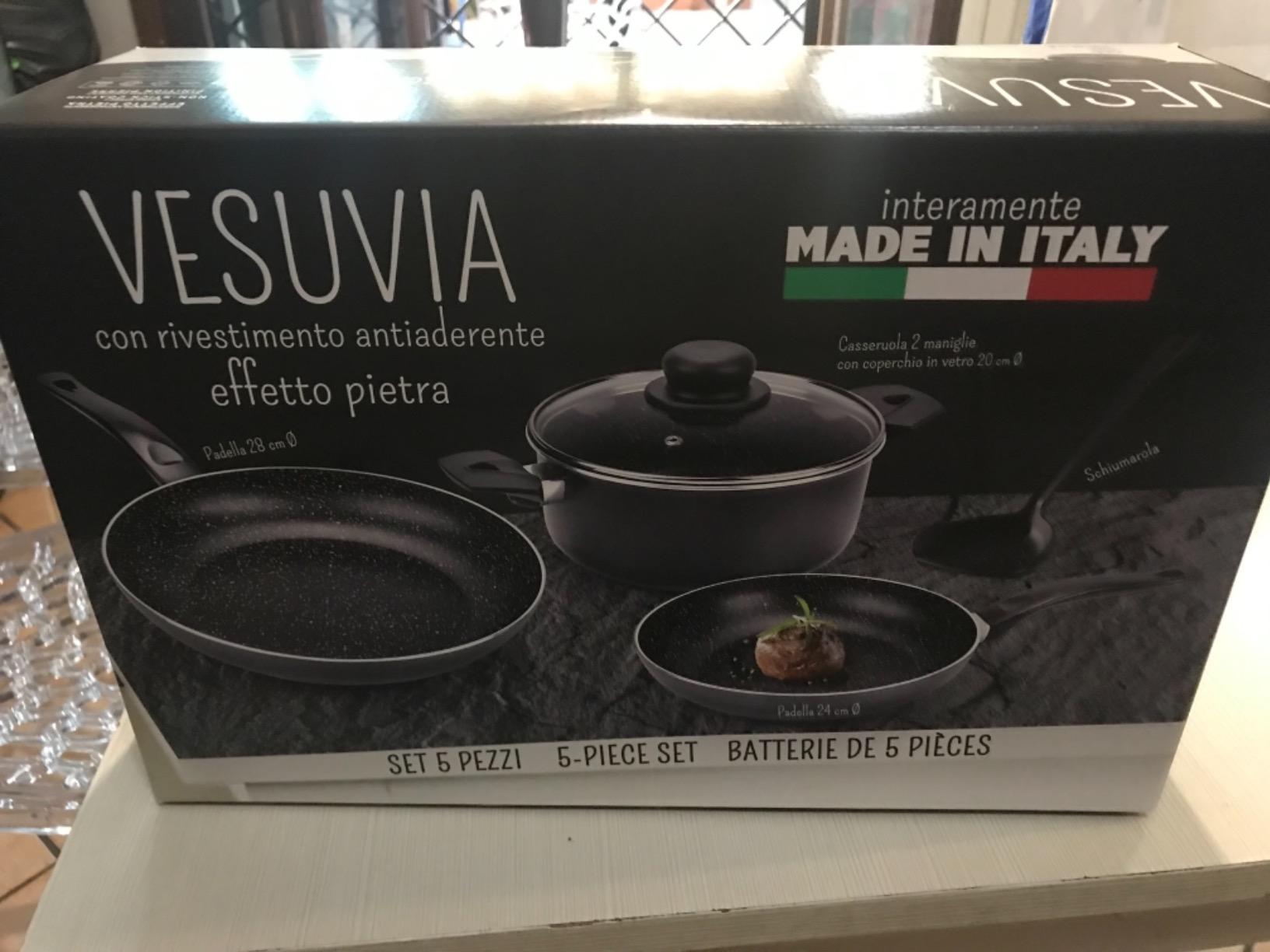 Alluflon Vesuvia batteria 5 pezzi padelle alluminio