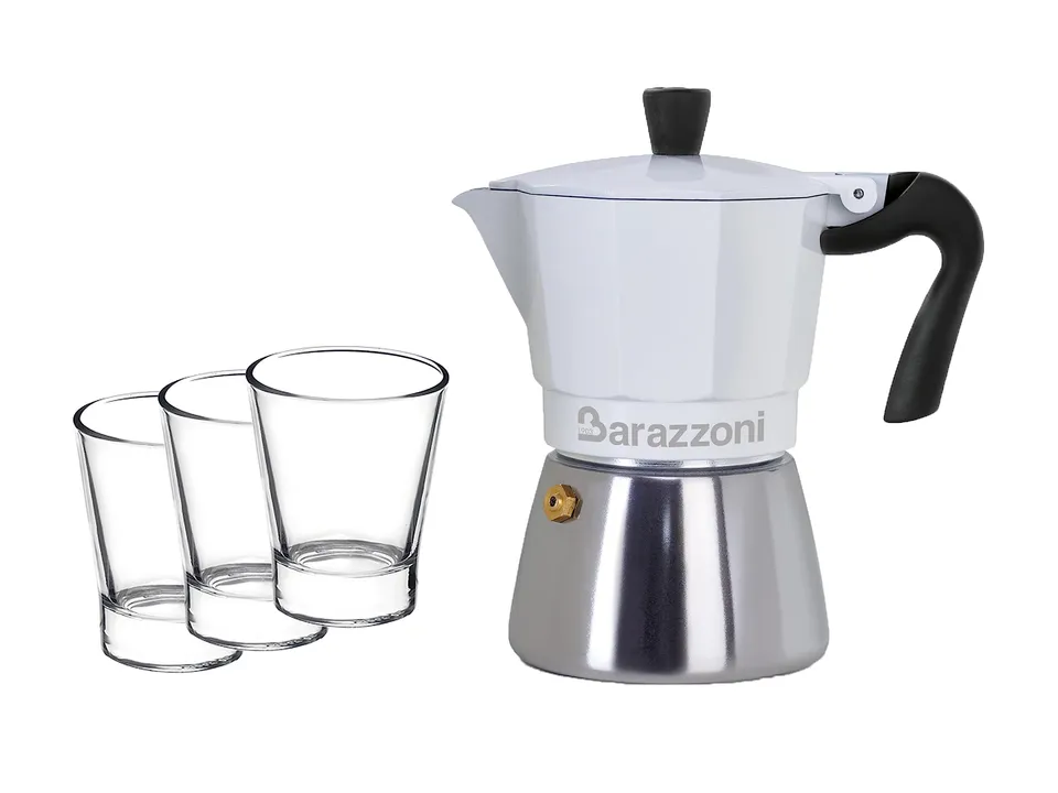 Barazzoni La Caffettiera moka ibrida 3 tz con tazze vetro