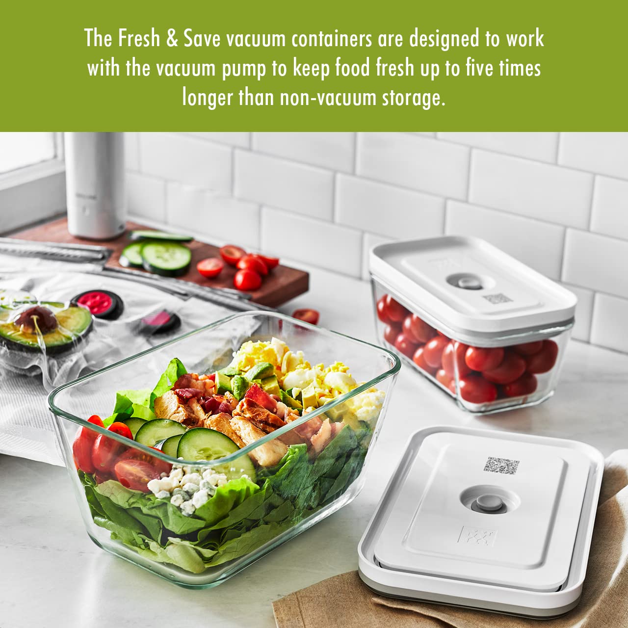Zwilling Fresh & Save Set 3 Contenitori Vetro Sottovuoto
