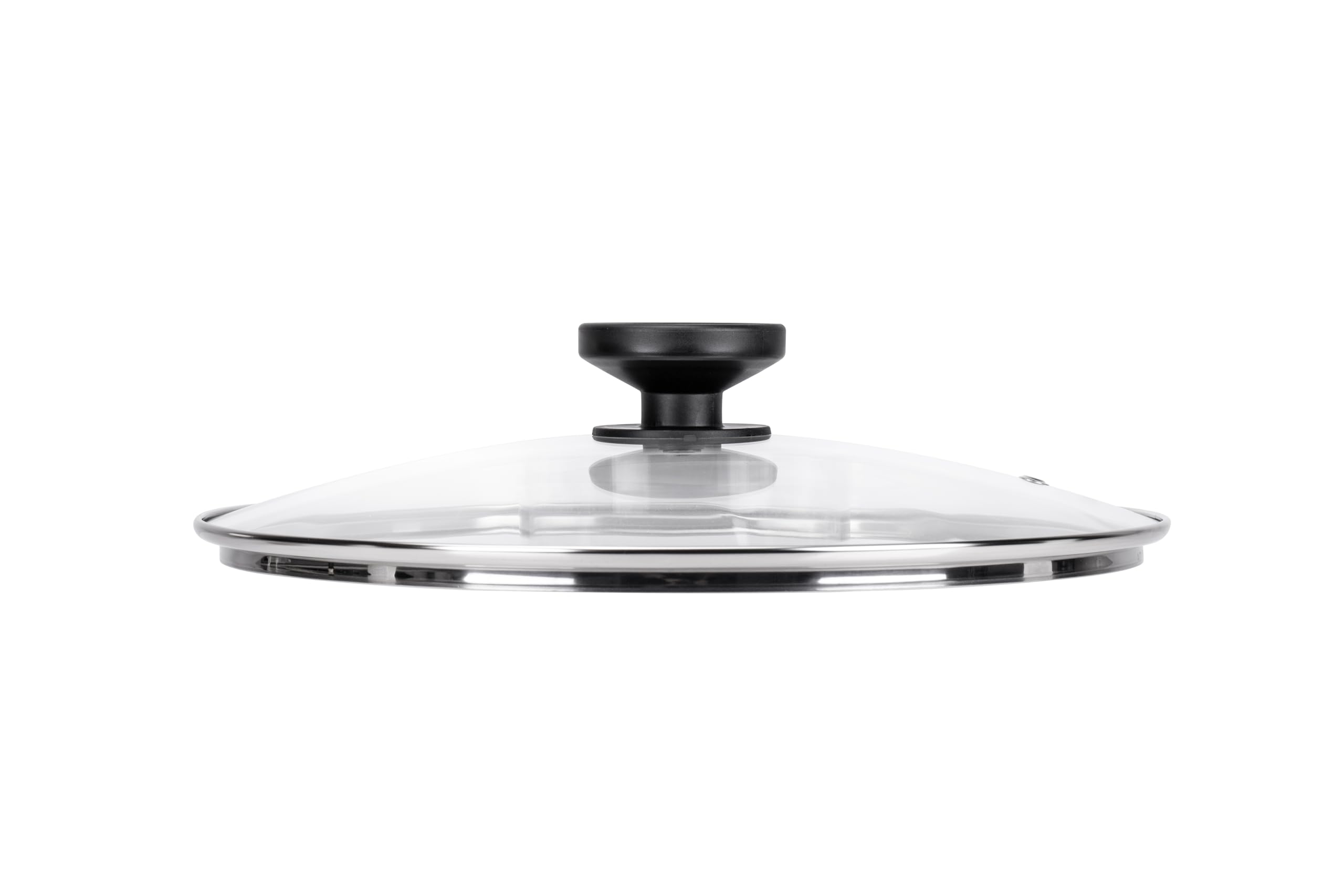 ALLUFLON Coperchio Vetro Bordo Inox 24 cm con Valvola