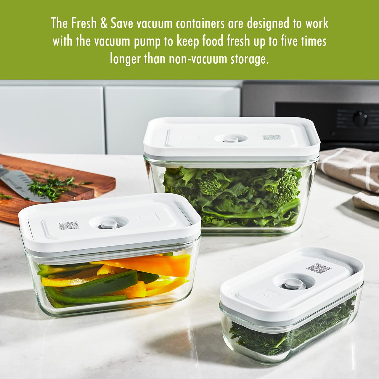 Zwilling Fresh & Save Set 3 Contenitori Vetro Sottovuoto